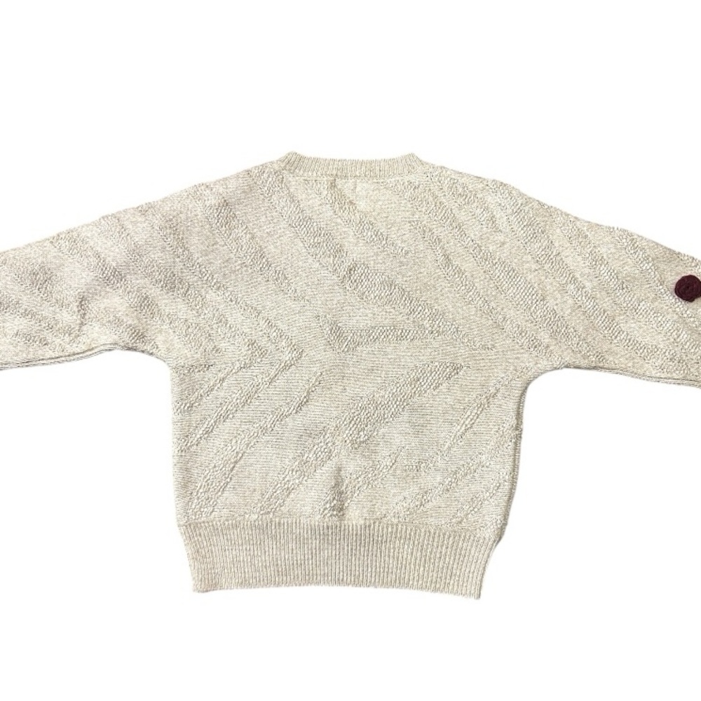 A New Day Floral Crew Neck Knit Textured Sweater Oatmeal Size XS - Picture 9 of 13